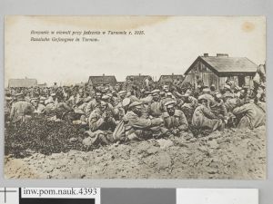 wizerunek obiektu Inw.pom.nauk.4393 pod nazwą Karta pocztowa: Rosyanie w niewoli przy jedzeniu w Tarnowie r. 1915. / Russische Gefangene in Tarnow 